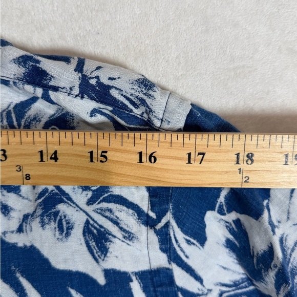 Polo Ralph Lauren Size Small 100% Linen Navy Floral Nautical Men's Shirt - Picture 6 of 7